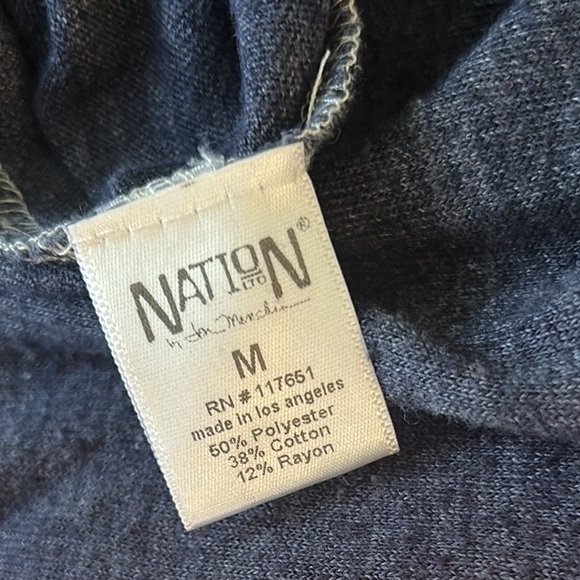 Nation Ltd Abbot Kinney Drawstring Heathered Blue Mini Dress in Nation Navy - M - Picture 12 of 14